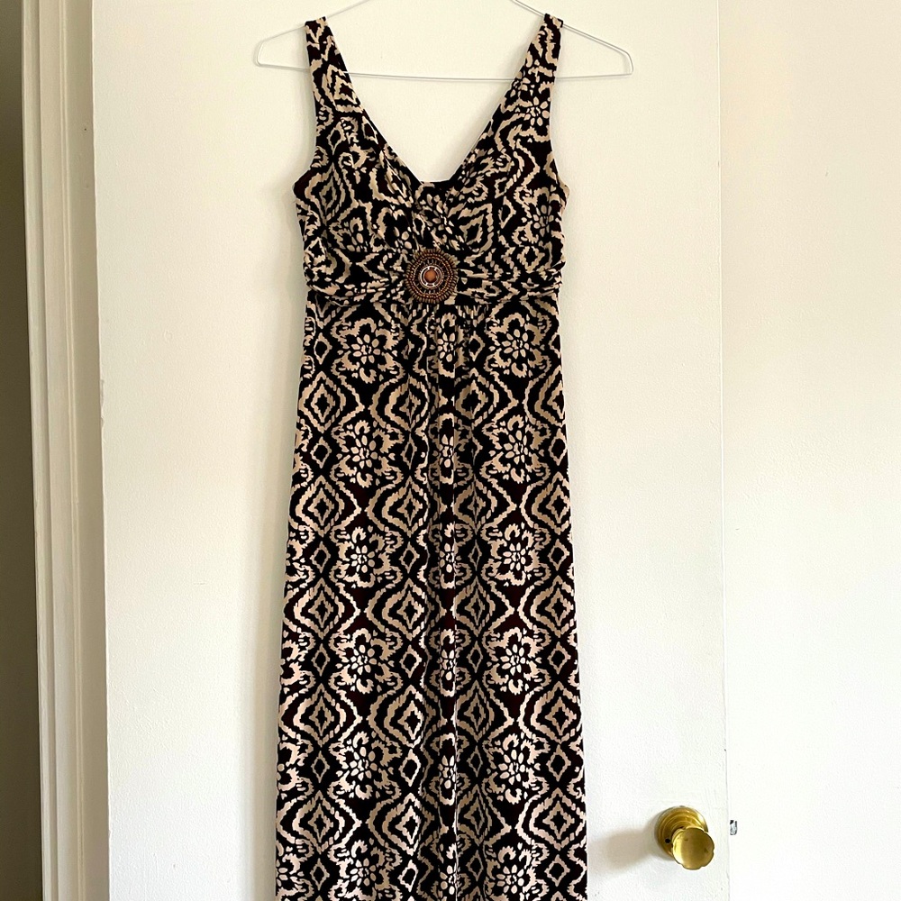 Brown & beige maxi dress